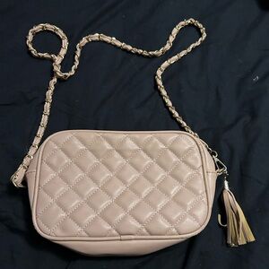 Dusty rose crossbody threaded chain strap